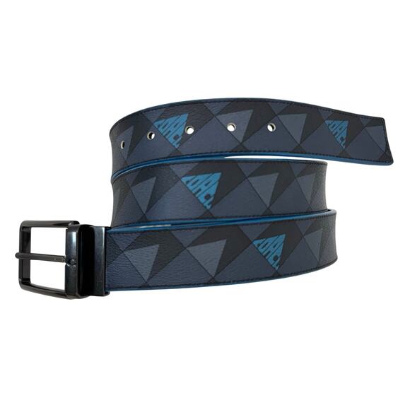 Coach Harness Buckle Cut To Size Reversible Belt Check Geo Print Men's 42” NWT - Picture 1 of 13